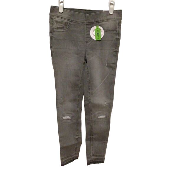 Justice Girls Repreve Gray Distressed Stretchy Denim Legging Jeans Size 8 - Picture 1 of 4
